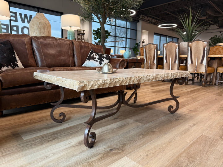 Travertine Live Edge Coffee Table