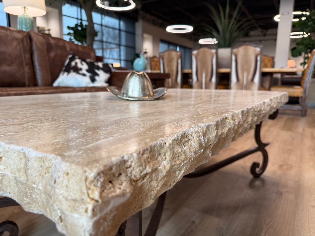 Travertine Live Edge Coffee Table