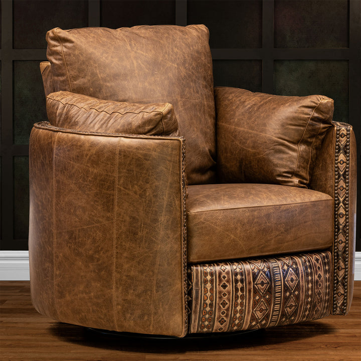 Latexo Snug Leather Swivel Recliner