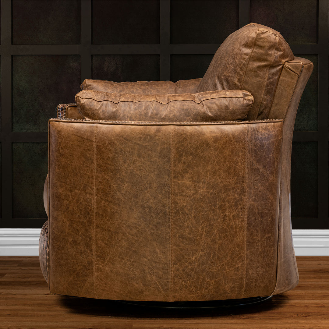 Latexo Snug Leather Swivel Recliner