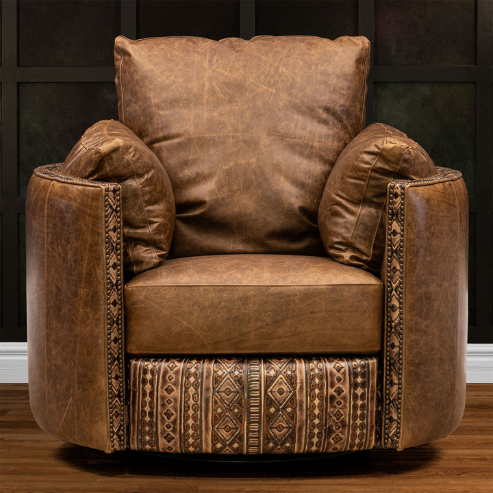 Latexo Snug Leather Swivel Recliner
