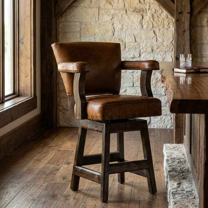 Maverick Leather Barstool