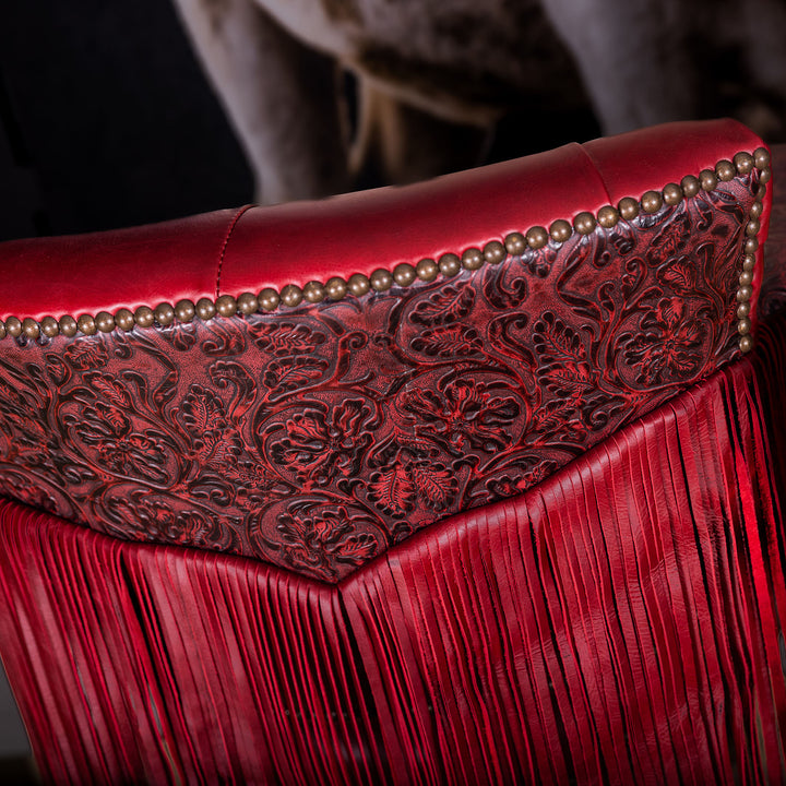 Mesa Fringe Tufted Leather Barstool