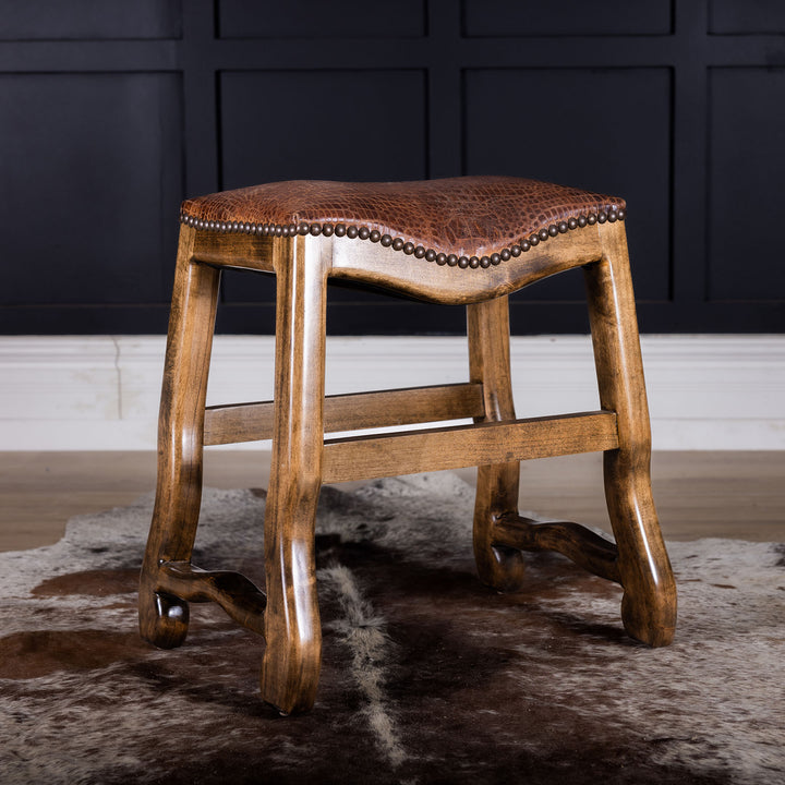 Moore Leather Saddle Stool – Texas Leather Western Collection