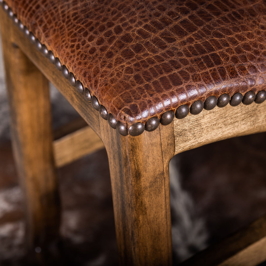 Moore Leather Saddle Stool