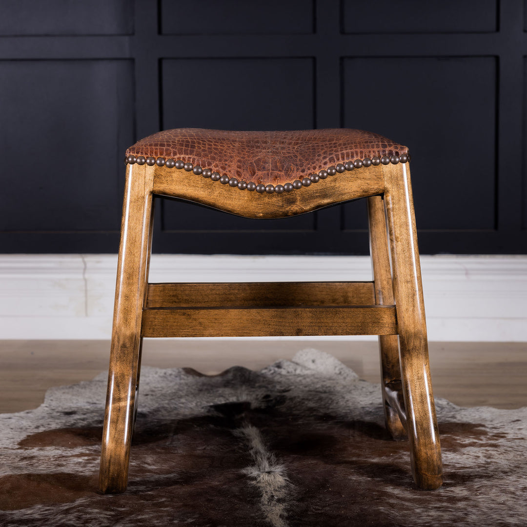 Moore Leather Saddle Stool