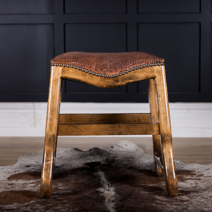 Moore Leather Saddle Stool