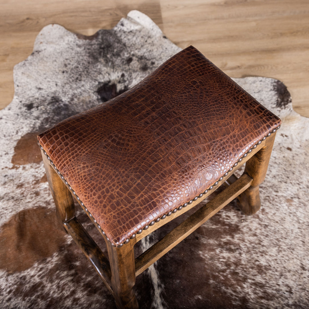 Moore Leather Saddle Stool
