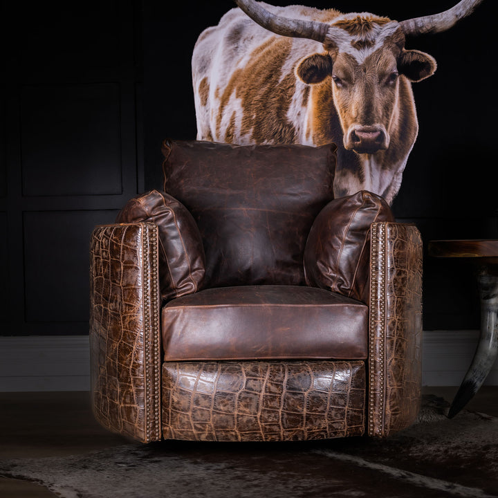 Parker Snug Leather Swivel Recliner