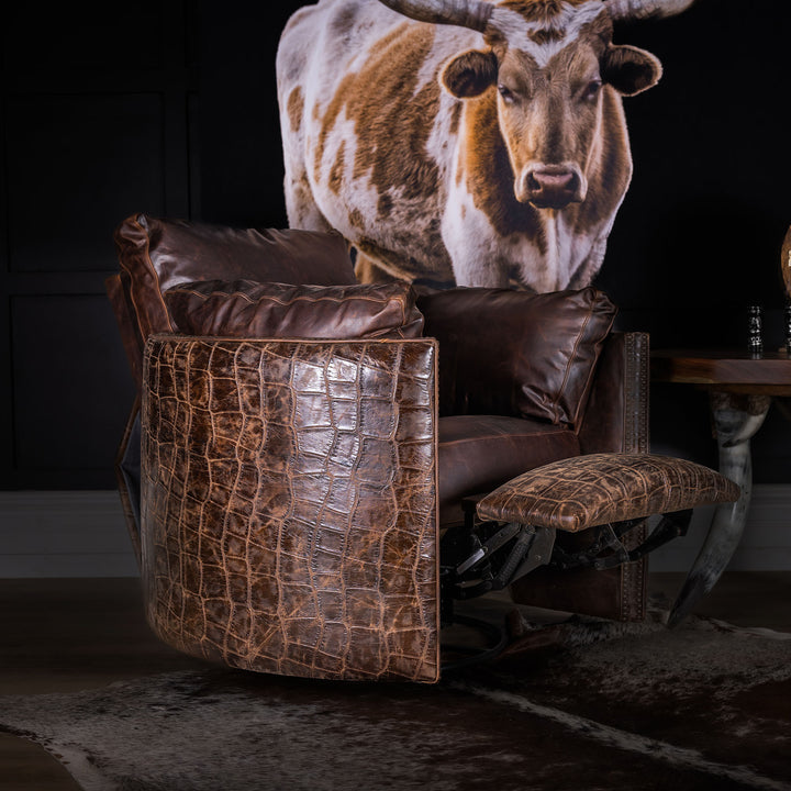 Parker Snug Leather Swivel Recliner