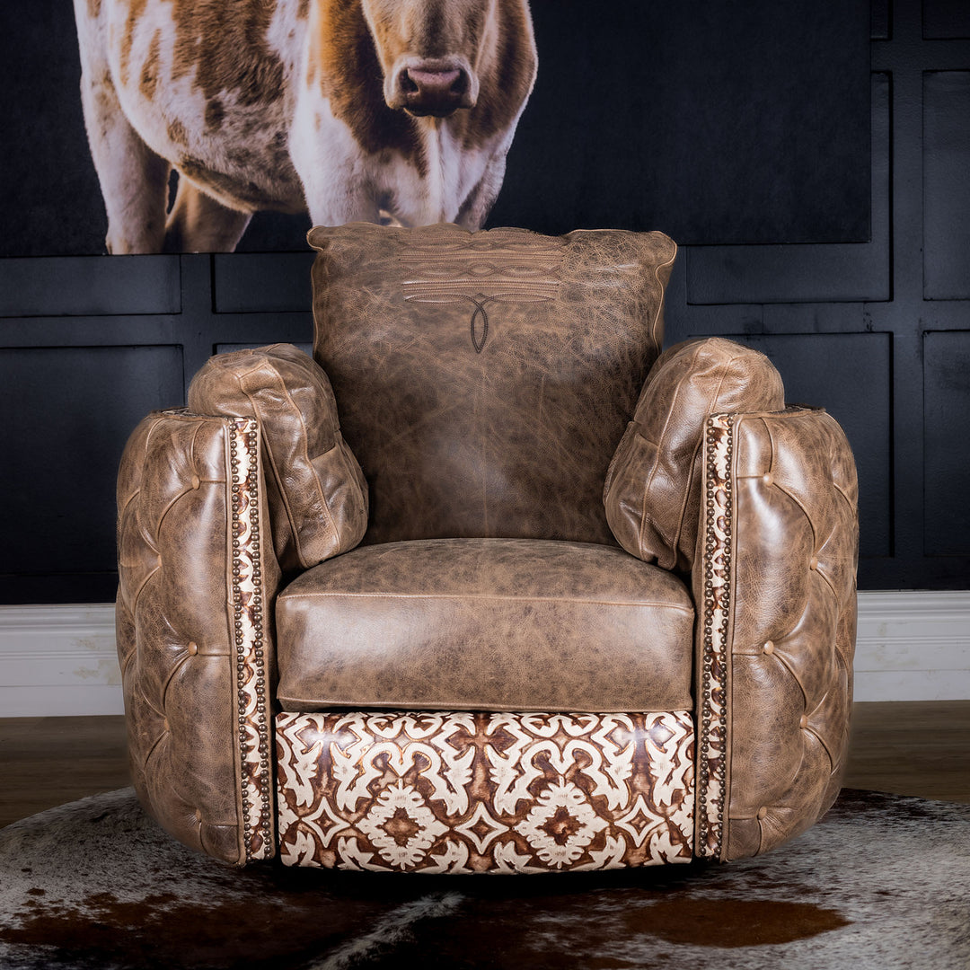 Patterson Snug Leather Swivel Recliner