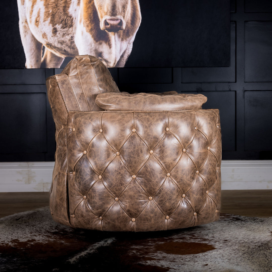 Patterson Snug Leather Swivel Recliner