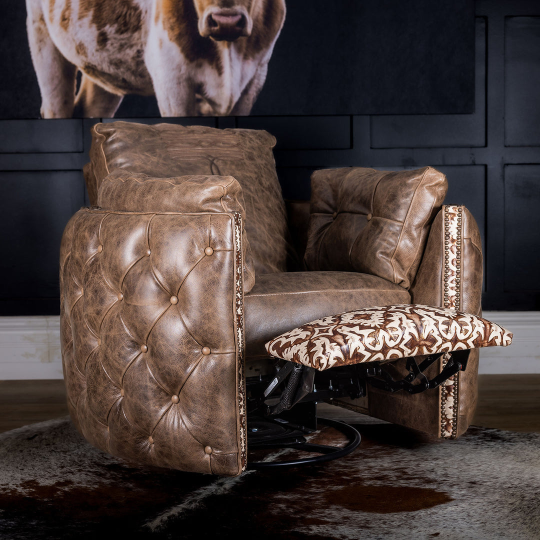 Patterson Snug Leather Swivel Recliner