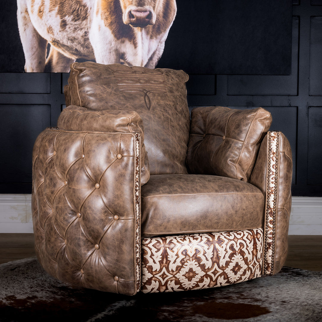 Patterson Snug Leather Swivel Recliner