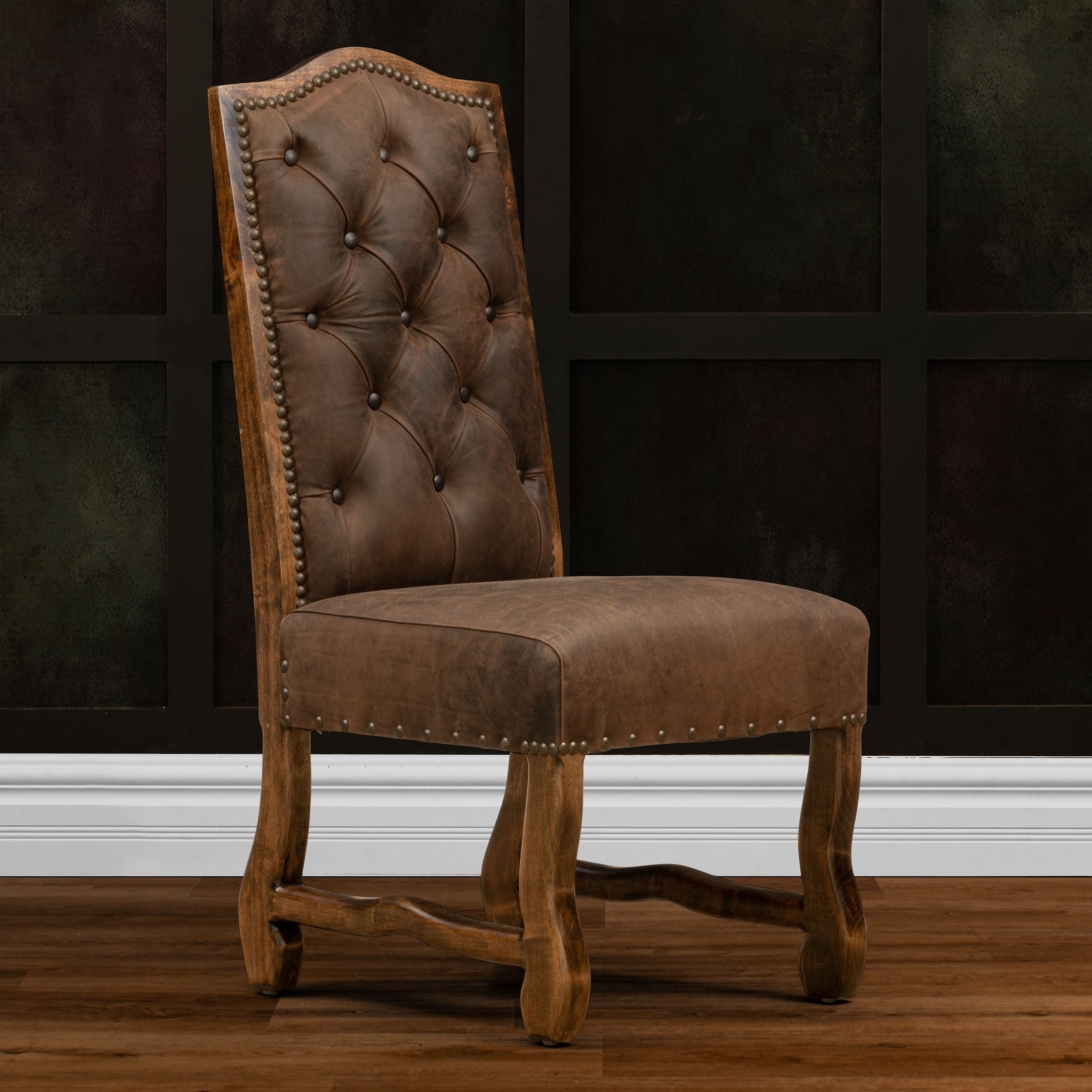 Plains Tufted Leather Dining Chair – Texas Leather Western Collection