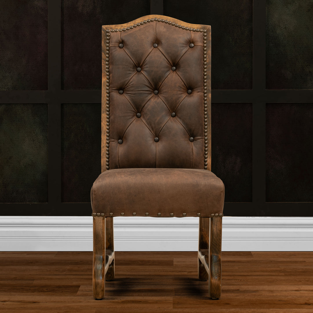 Plains Tufted Leather Dining Chair