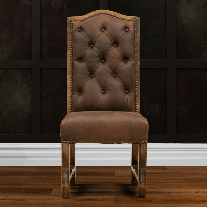 Plains Tufted Leather Dining Chair
