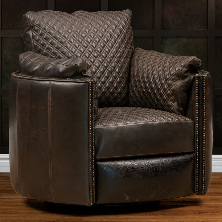 Quemado Snug Leather Swivel Recliner