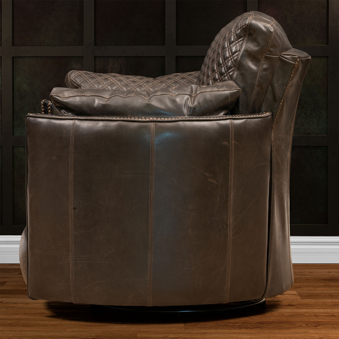 Quemado Snug Leather Swivel Recliner