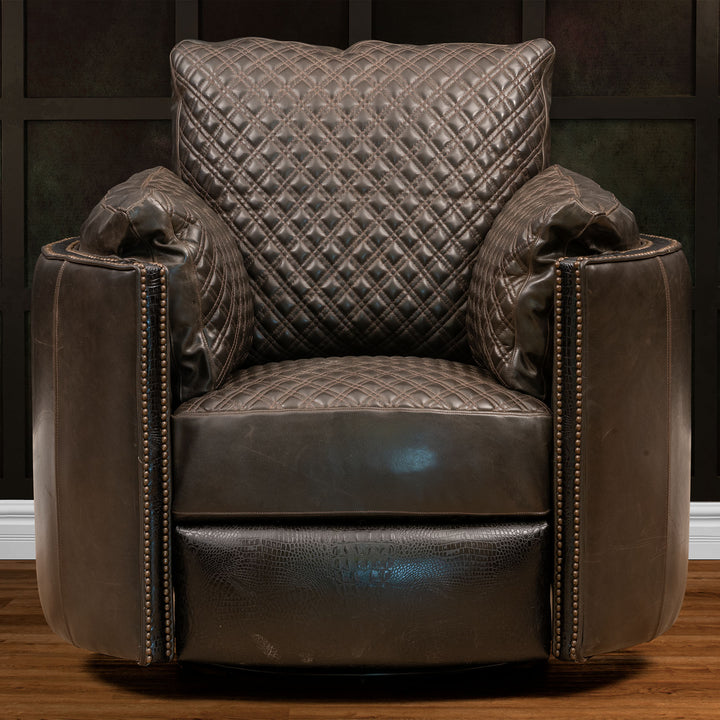 Quemado Snug Leather Swivel Recliner
