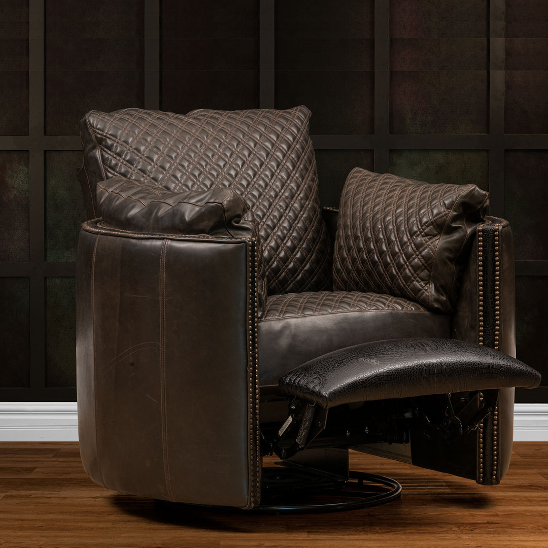 Quemado Snug Leather Swivel Recliner