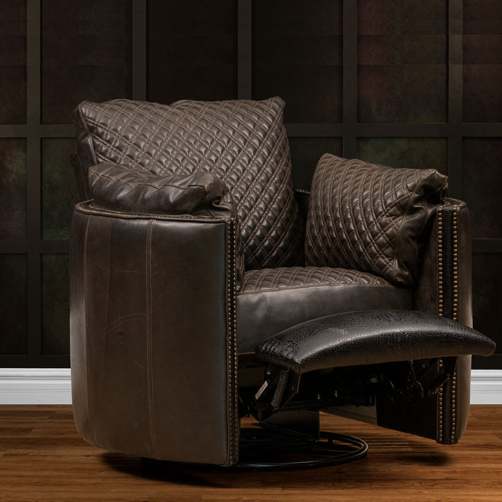 Quemado Snug Leather Swivel Recliner
