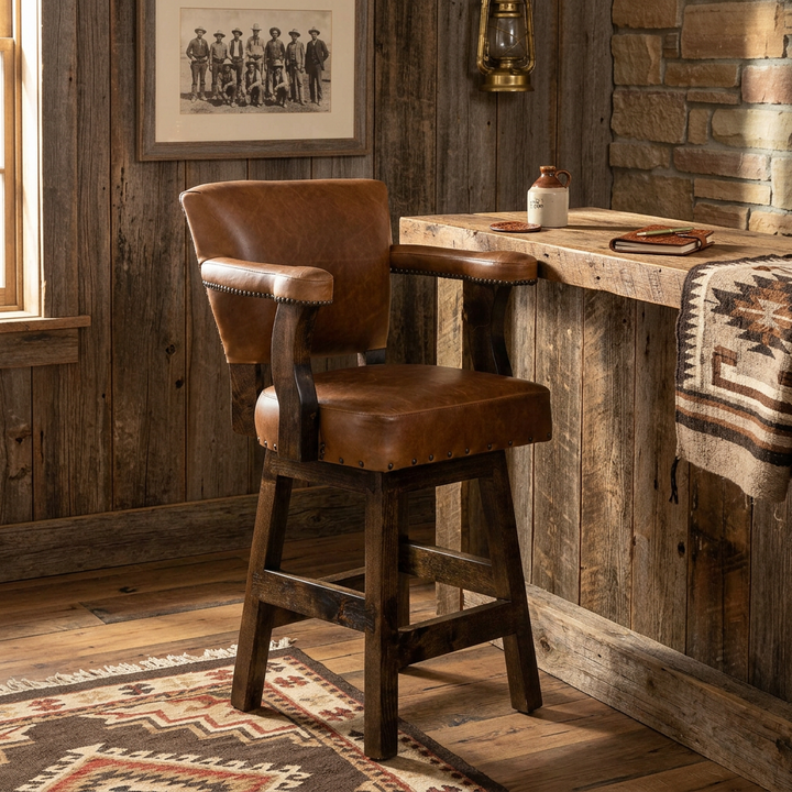 Rancher Leather Barstool
