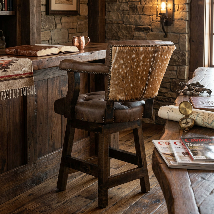 Ranger RJ Chisum Tufted Leather Barstool