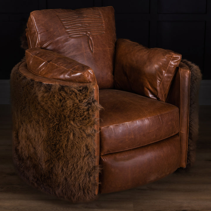 Ranger Snug Leather Swivel Recliner