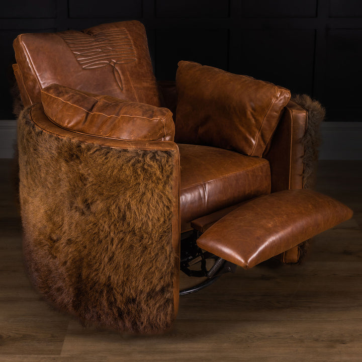 Ranger Snug Leather Swivel Recliner