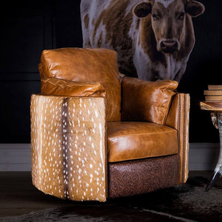 Rangely Snug Leather Swivel Recliner