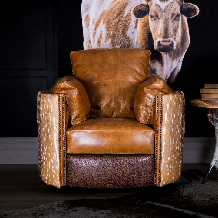Rangely Snug Leather Swivel Recliner