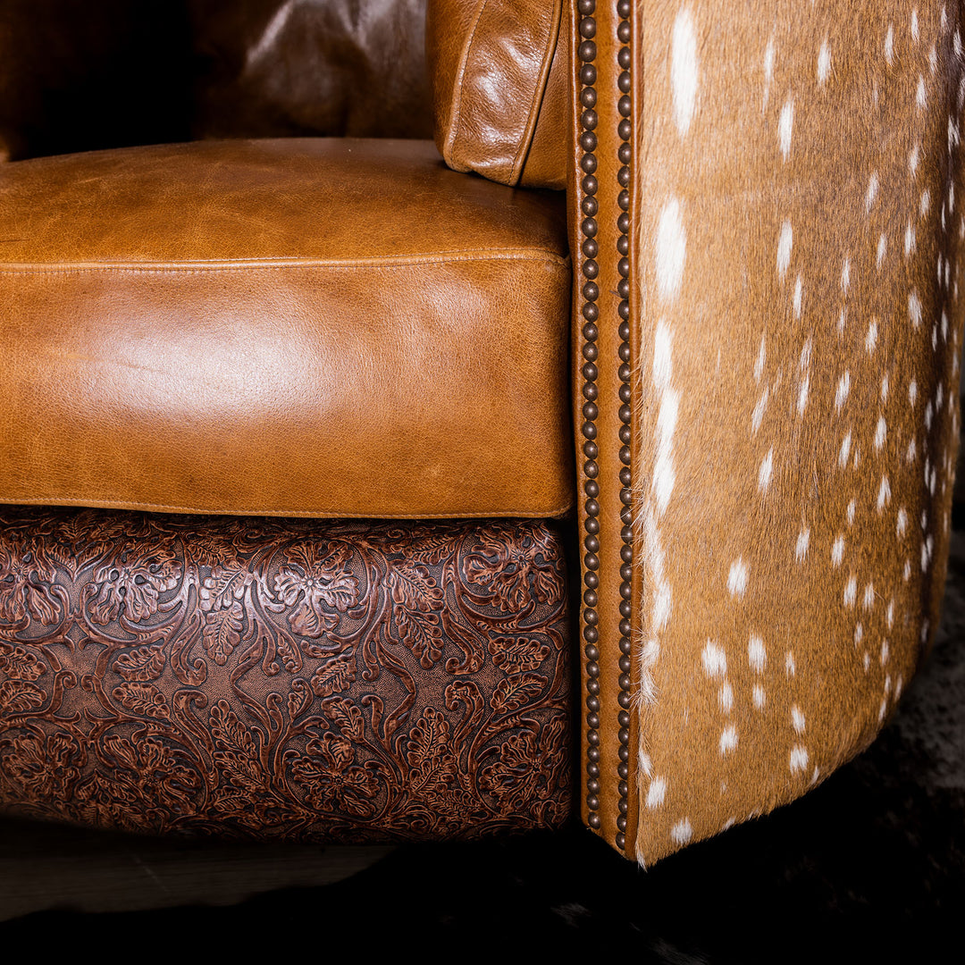 Rangely Snug Leather Swivel Recliner