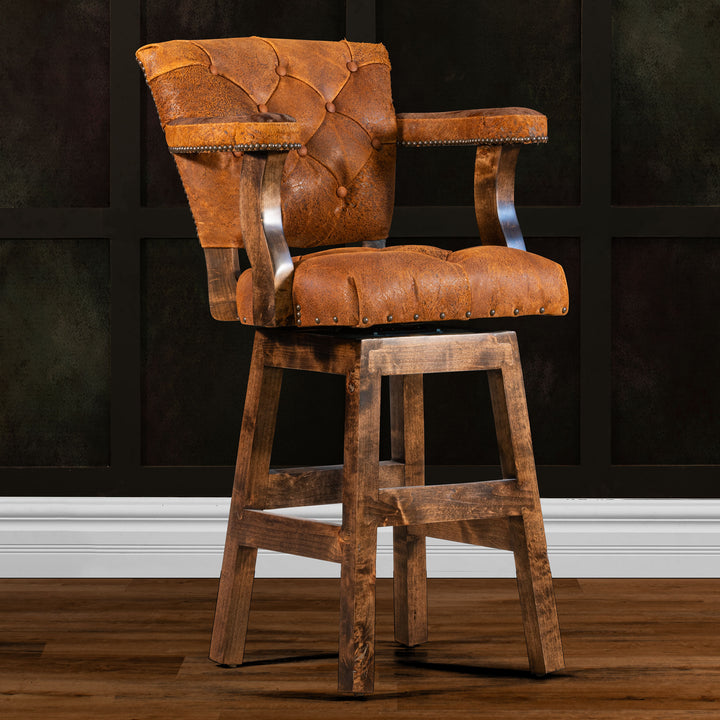 Rankin RJ Chisum Tufted Leather Barstool
