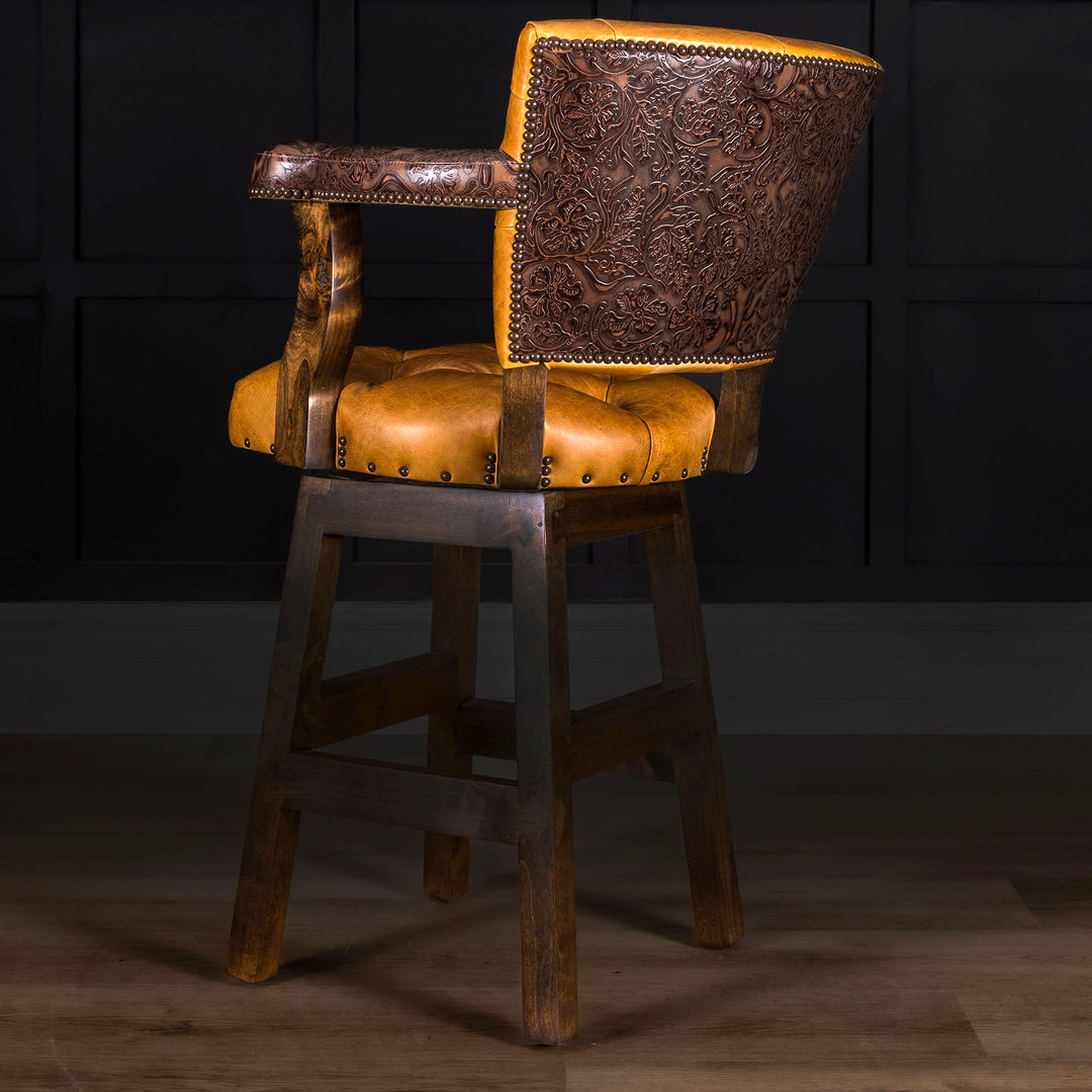 Rockwood Tufted Leather Barstool