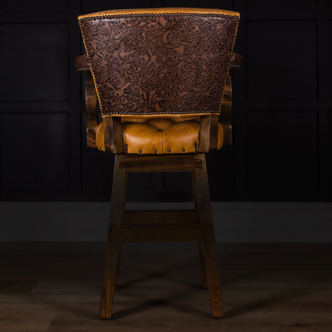 Rockwood Tufted Leather Barstool