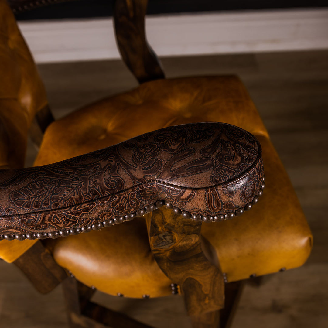 Rockwood Tufted Leather Barstool