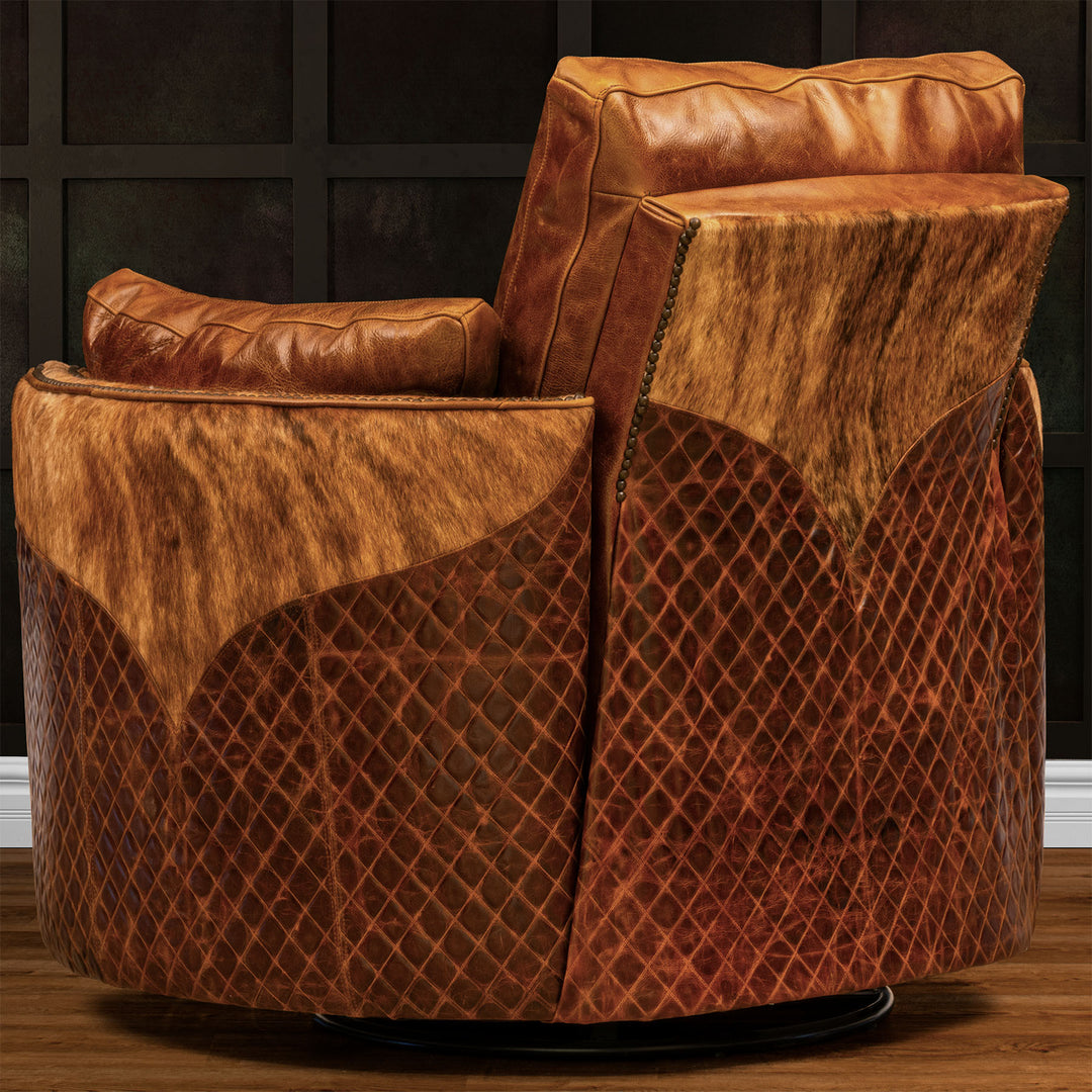 Rodeo Snug Leather Swivel Recliner