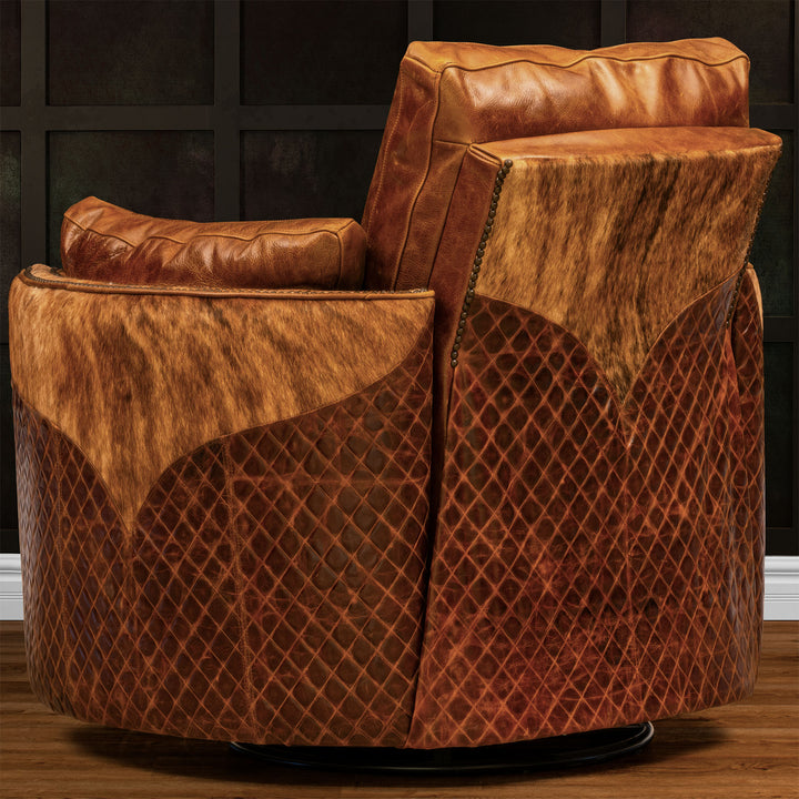 Rodeo Snug Leather Swivel Recliner