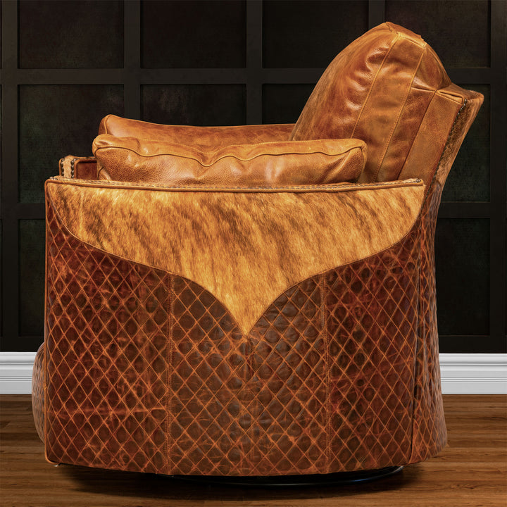 Rodeo Snug Leather Swivel Recliner
