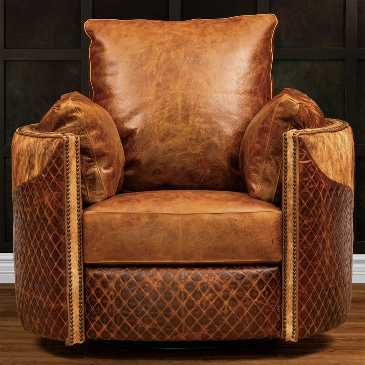 Rodeo Snug Leather Swivel Recliner