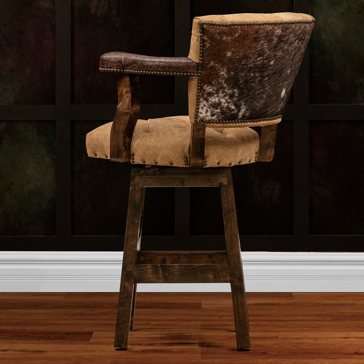 Rough RJ Chisum Tufted Leather Barstool