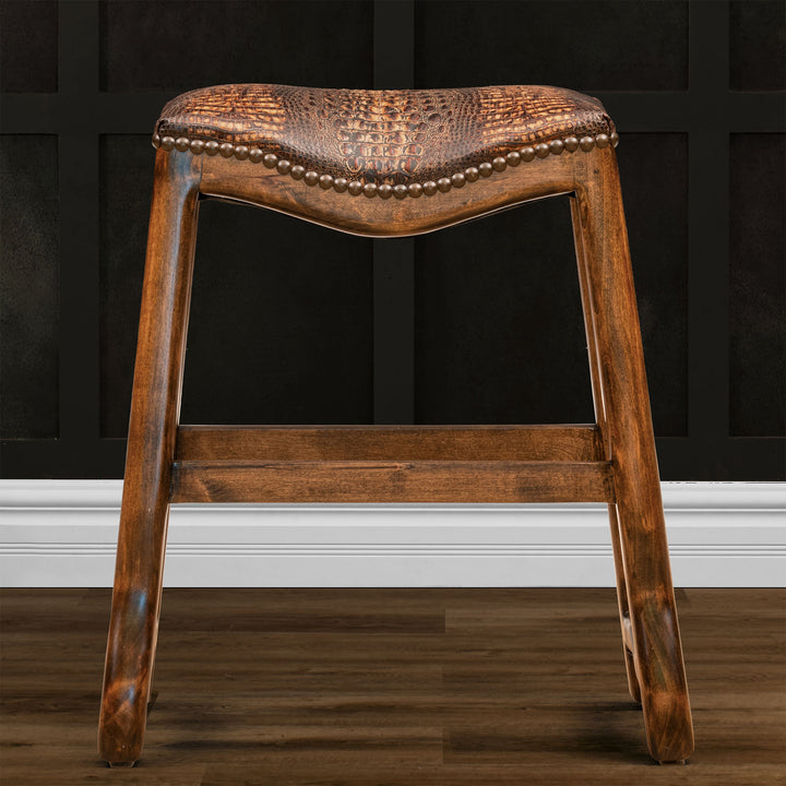 Royse Leather Saddle Stool