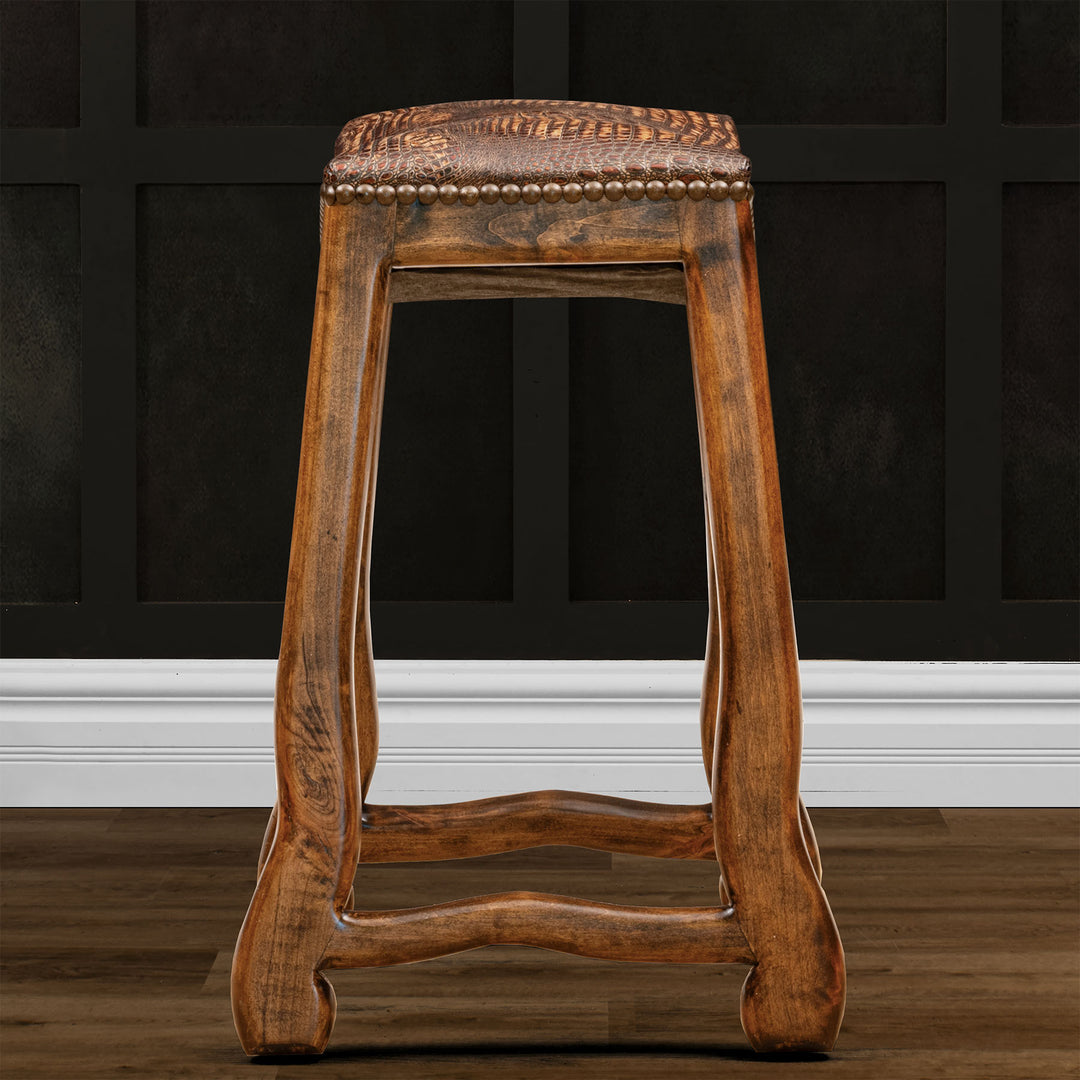 Royse Leather Saddle Stool