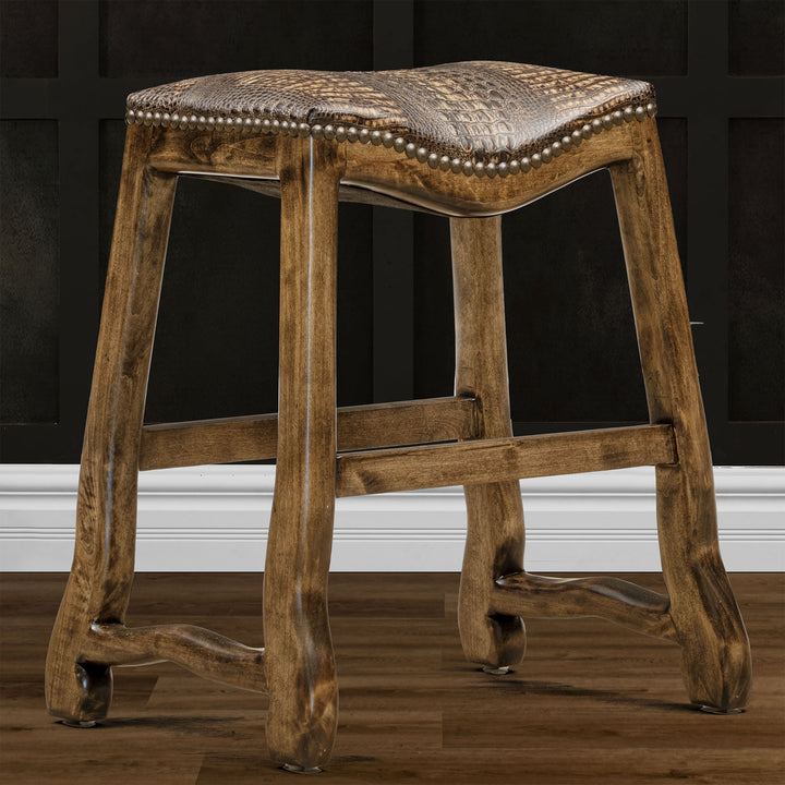 Royse Leather Saddle Stool