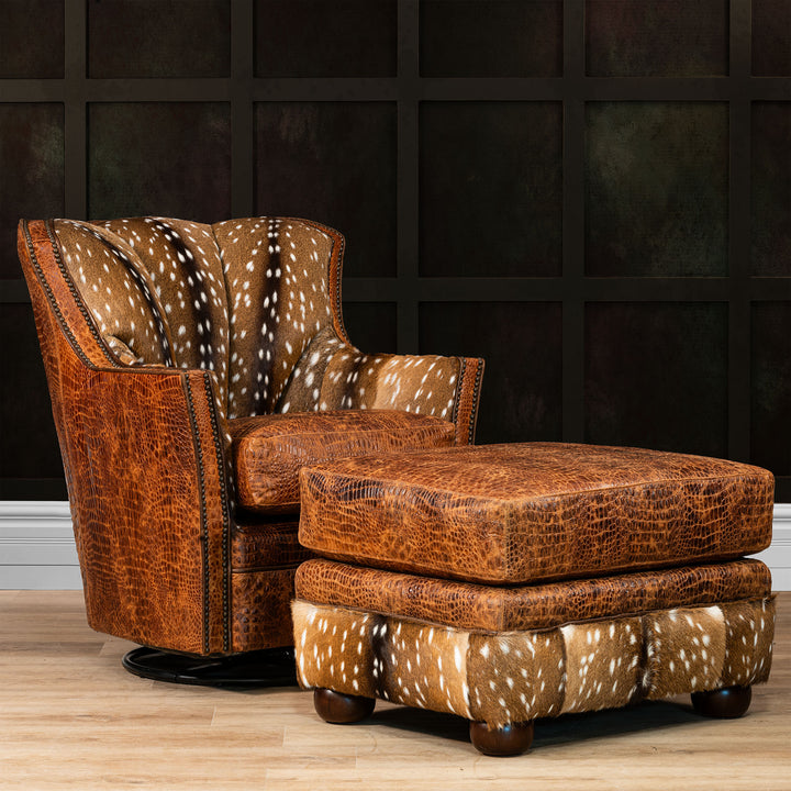 Sierra Croc Swivel Chair & Ottoman