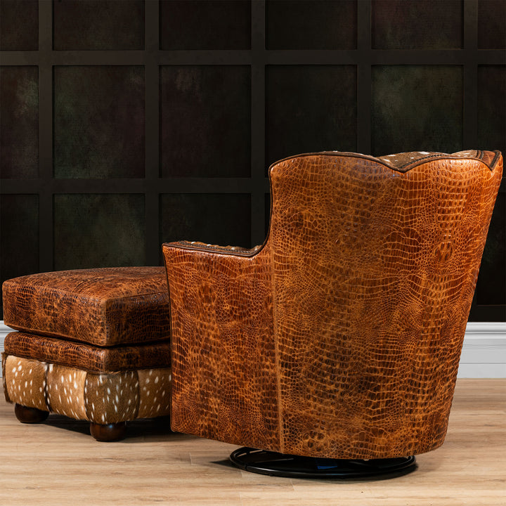 Sierra Croc Swivel Chair & Ottoman