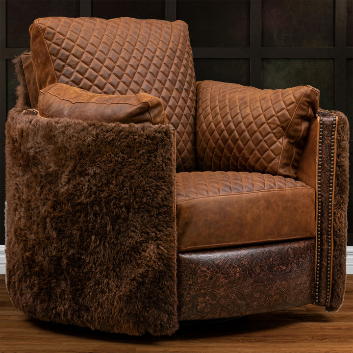 Snyder Snug Leather Swivel Recliner