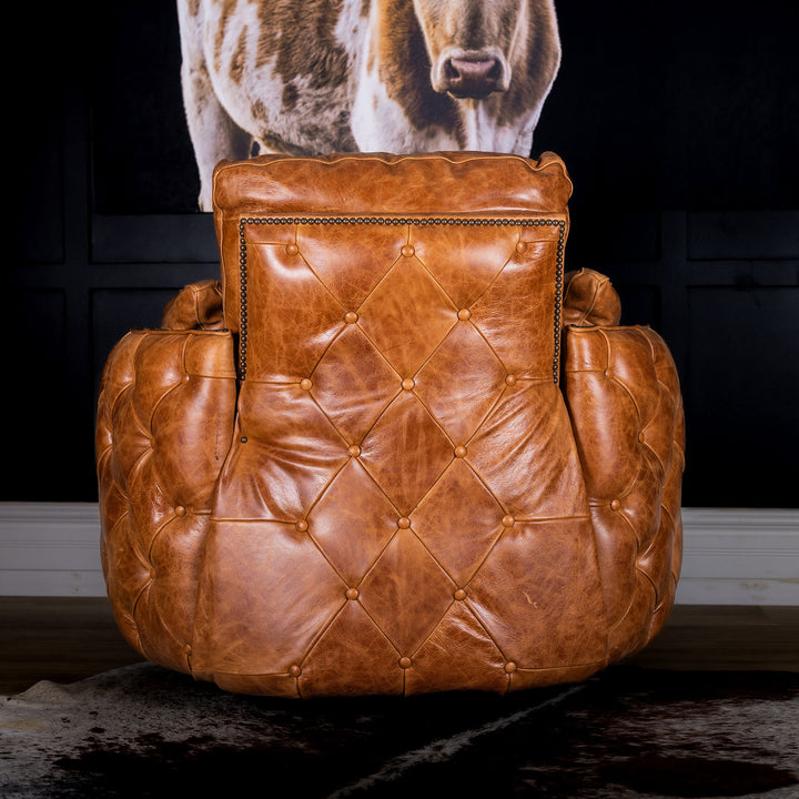 Stewart Snug Leather Swivel Recliner