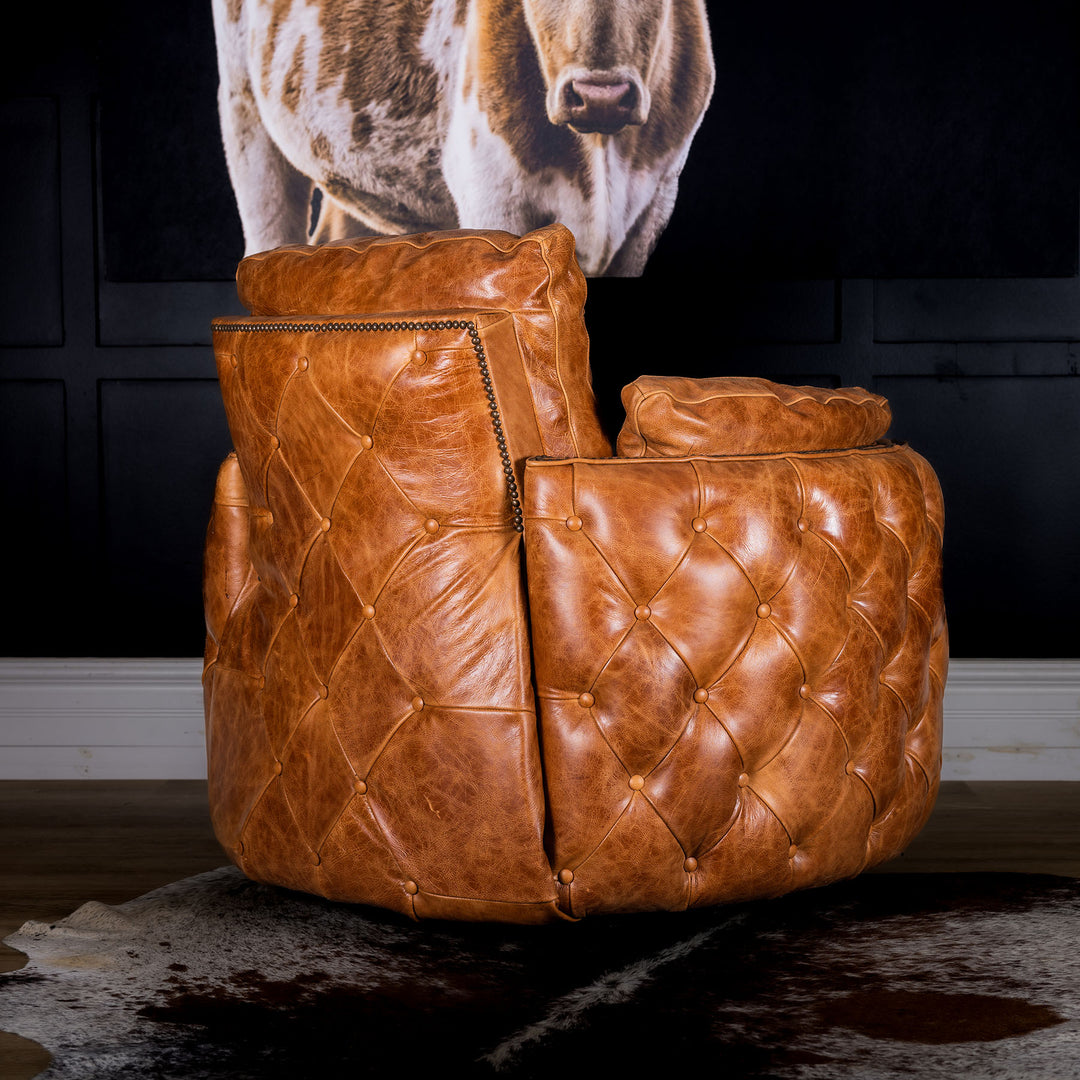 Stewart Snug Leather Swivel Recliner